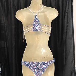 Swim - New Aztec like print bikini w strappy back straps Swim - New Aztec like print bikini w strappy back straps